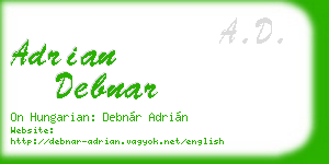 adrian debnar business card