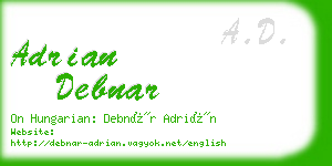 adrian debnar business card